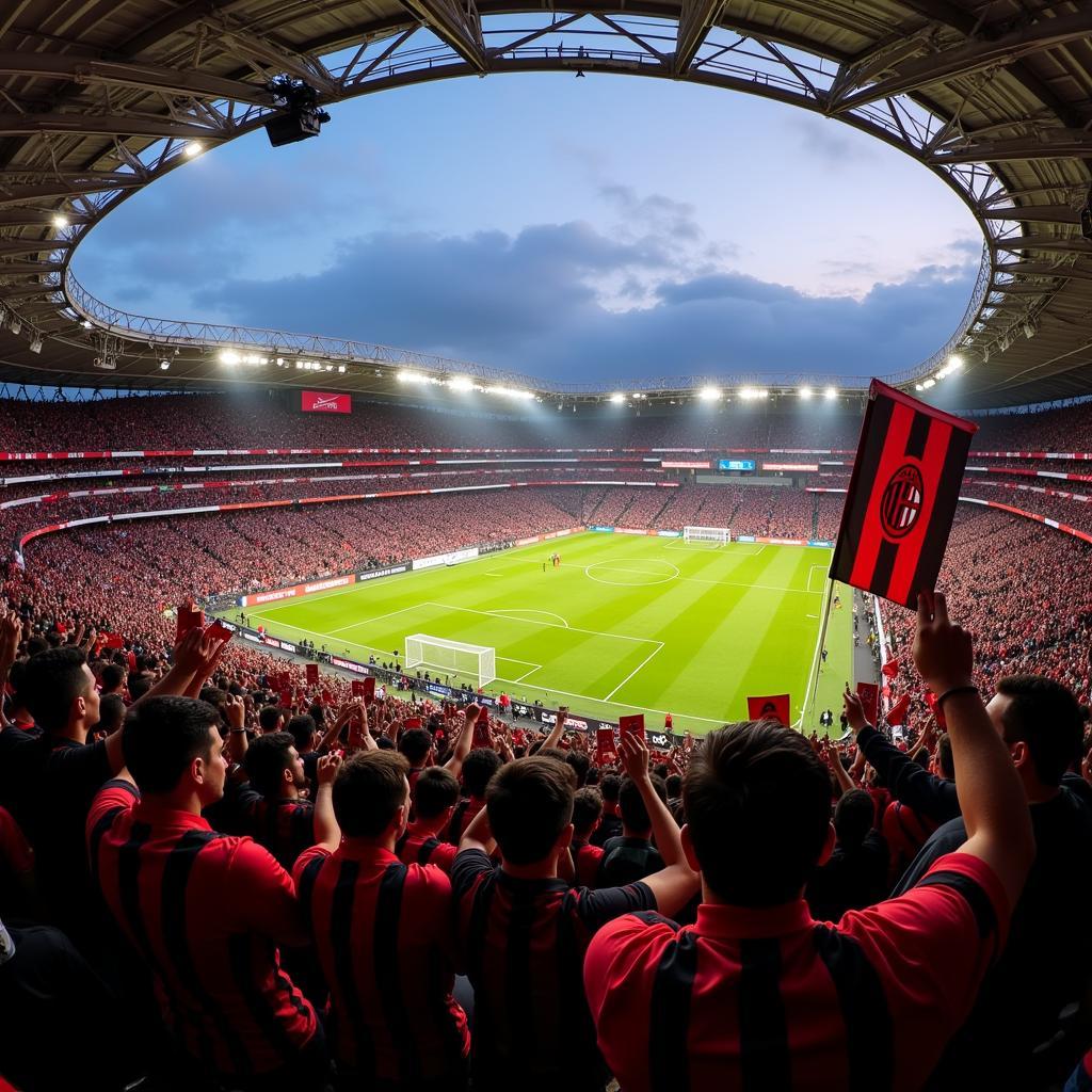 Cổ động viên AC Milan cuồng nhiệt trên khán đài San Siro