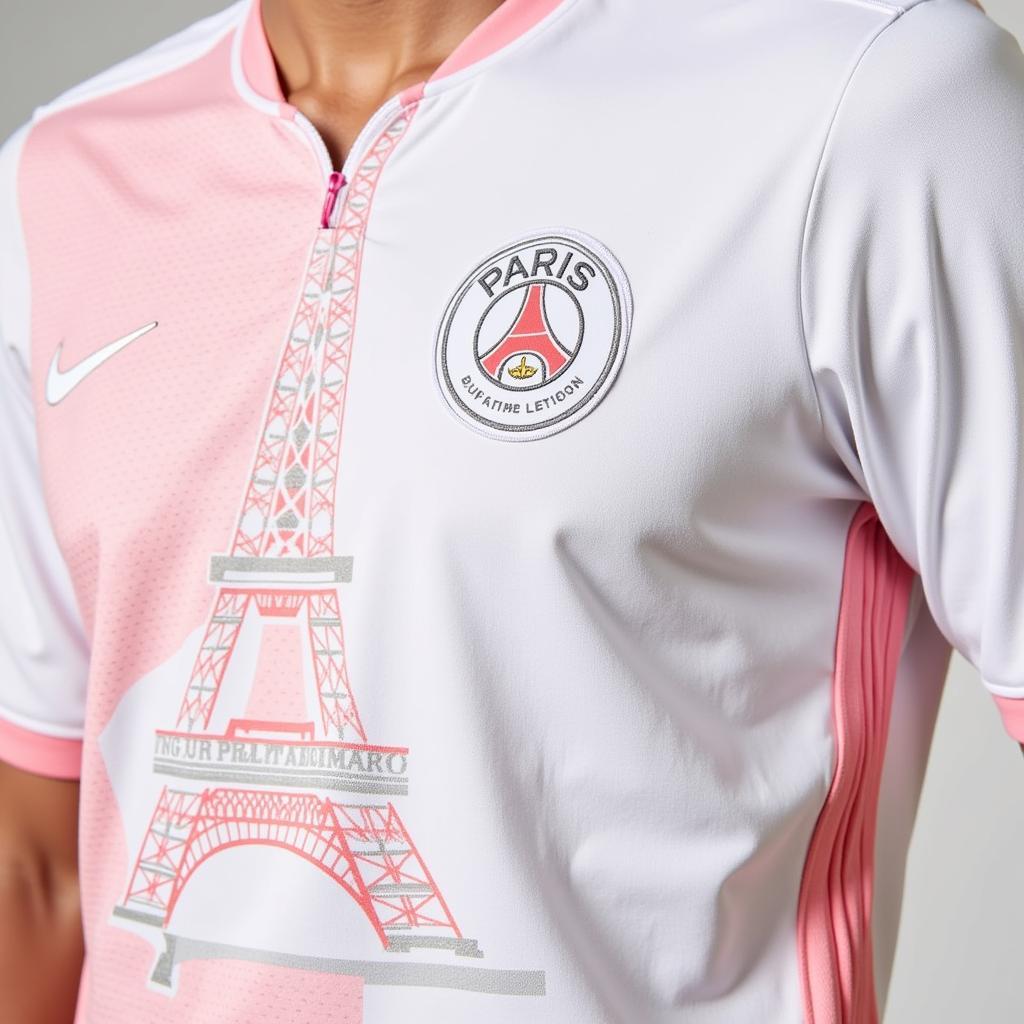 Áo đấu PSG sân khách 2019 trắng hồng