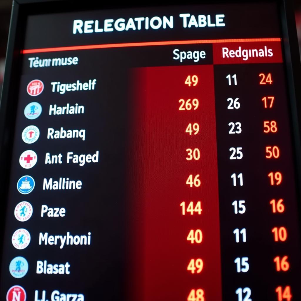 Pressure of relegation