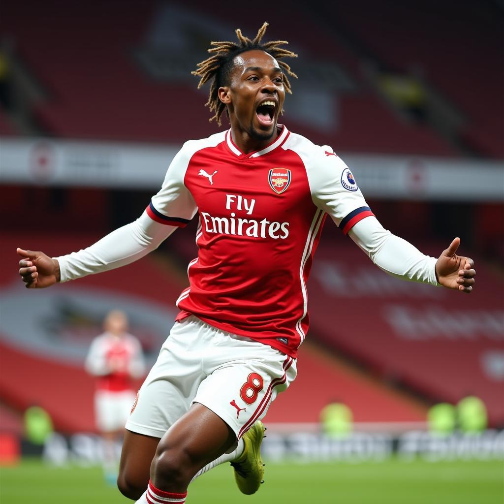 Aubameyang ghi bàn trong áo Arsenal 2019