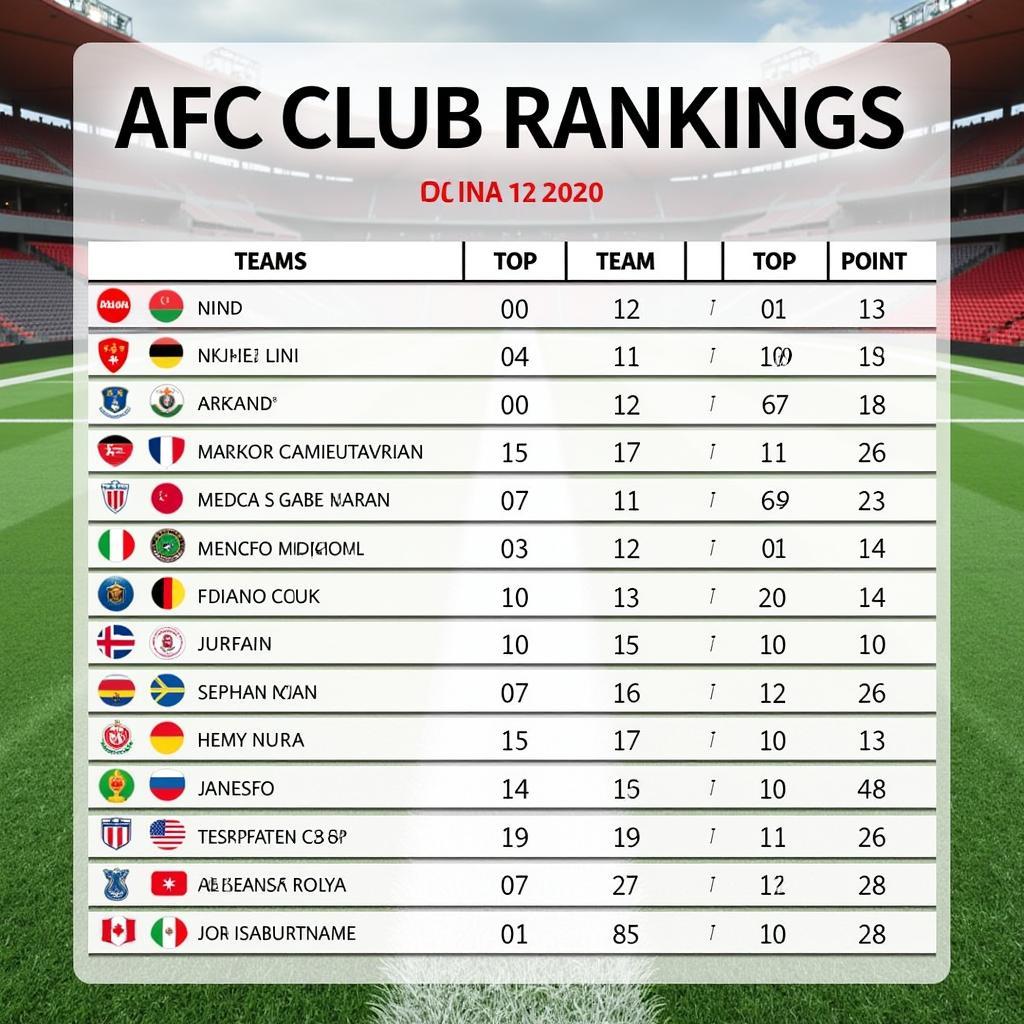 Bảng Xếp Hạng Các CLB Bóng Đá Châu Á: Cuộc Đua Khốc Liệt