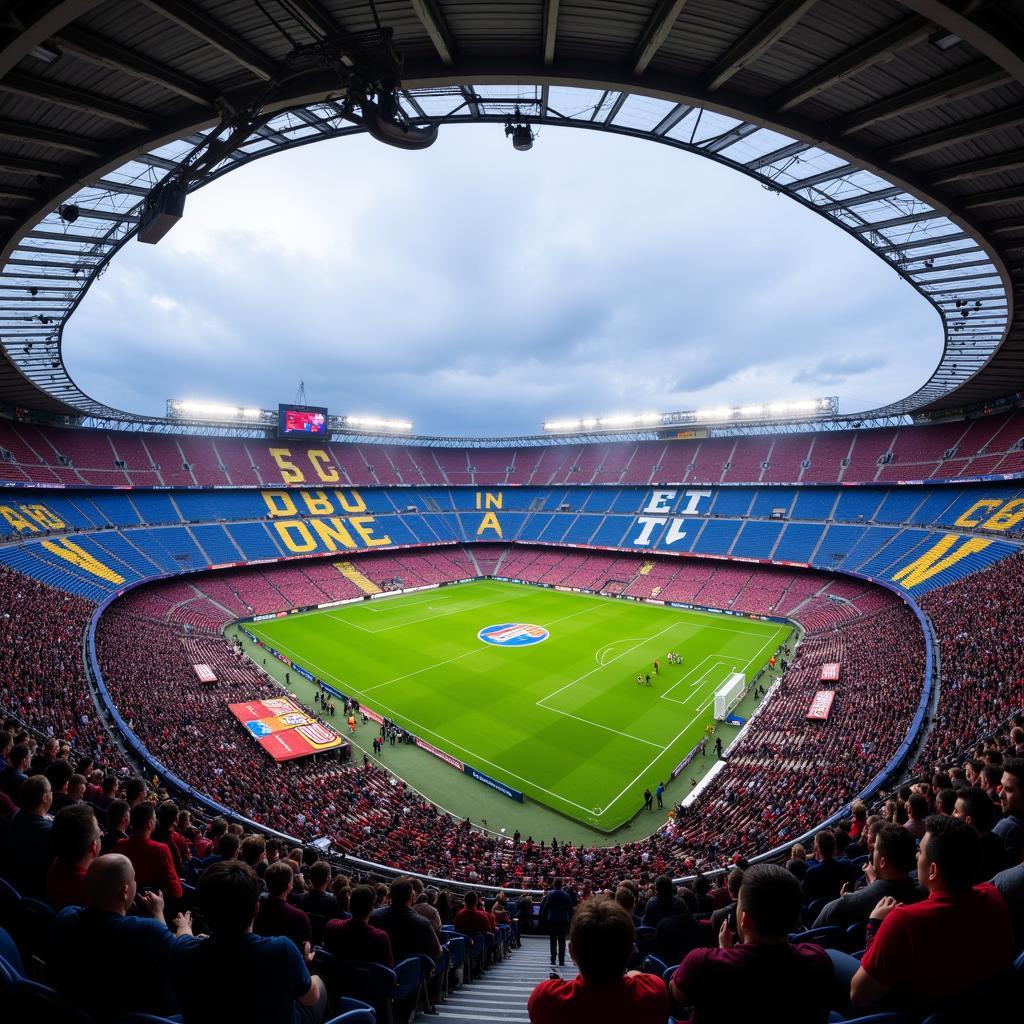 Sân vận động Camp Nou chật kín khán giả