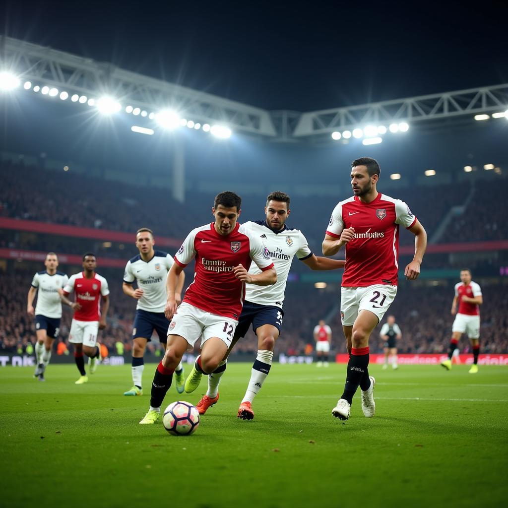 Players on Wembley pitch