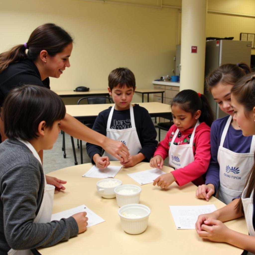 Young children participating in a skills class at the club