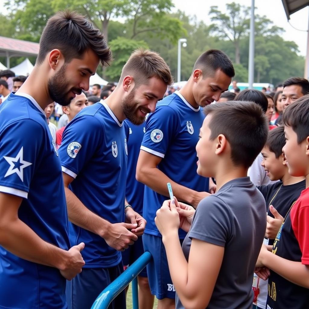 Cầu thủ Buriram United giao lưu cùng người hâm mộ