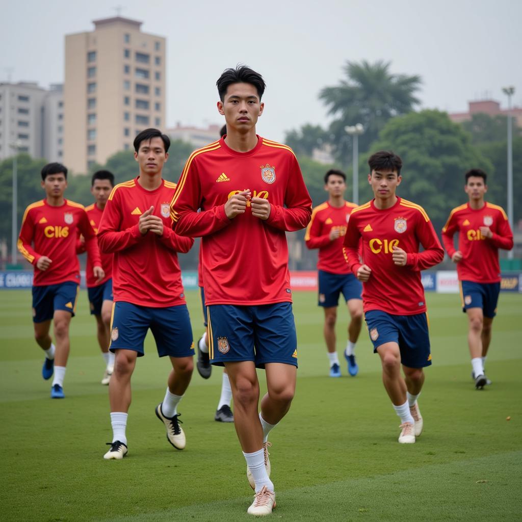 CLB Hà Nội players training