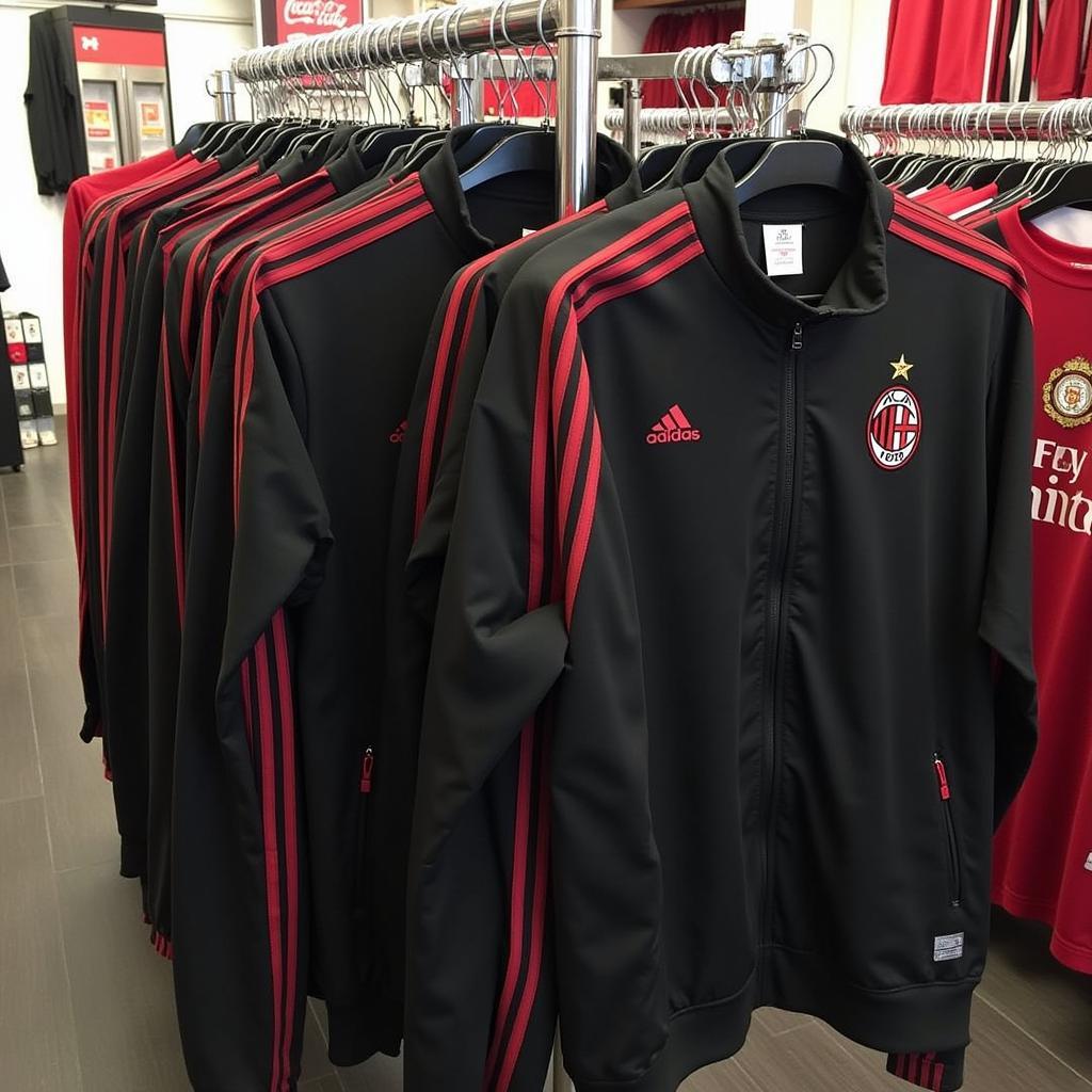 Chiếc áo khoác CLB AC Milan 2017 được bày bán