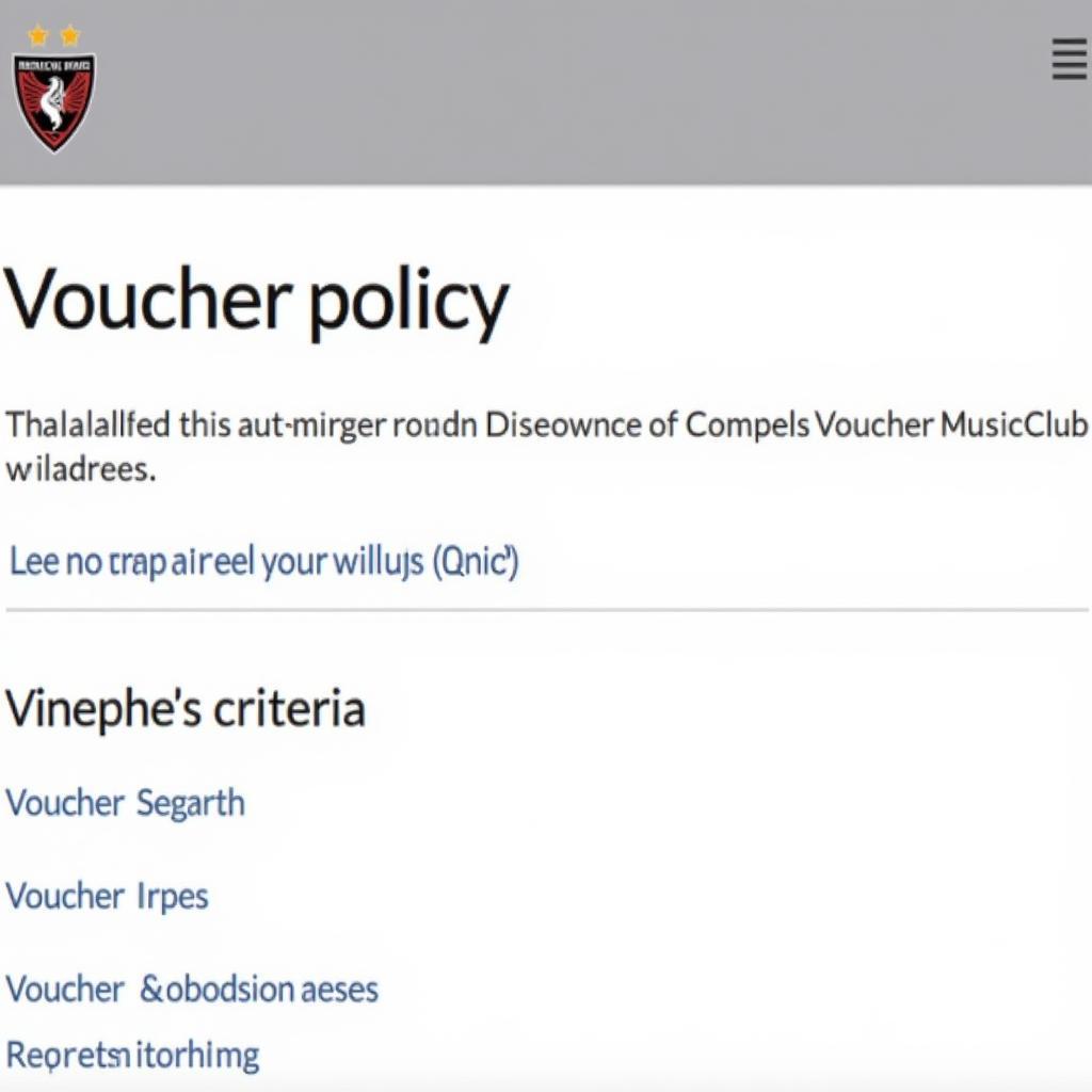 Chính sách cung cấp voucher của CLB