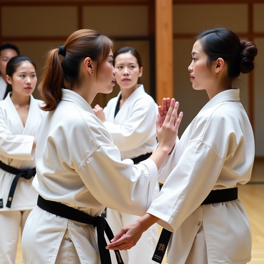 CLB Aikido giao viên nữ luyện tập