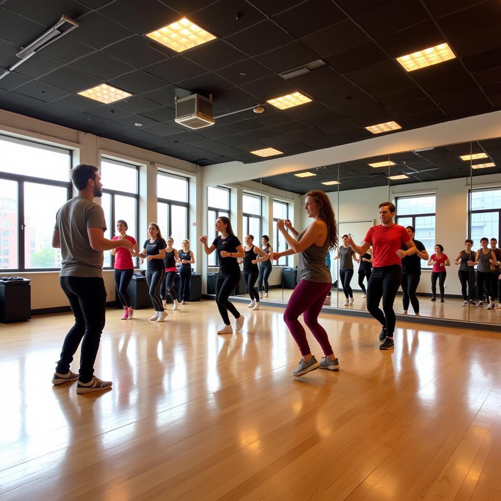 Không gian tập luyện tại CLB Định Công Zumba