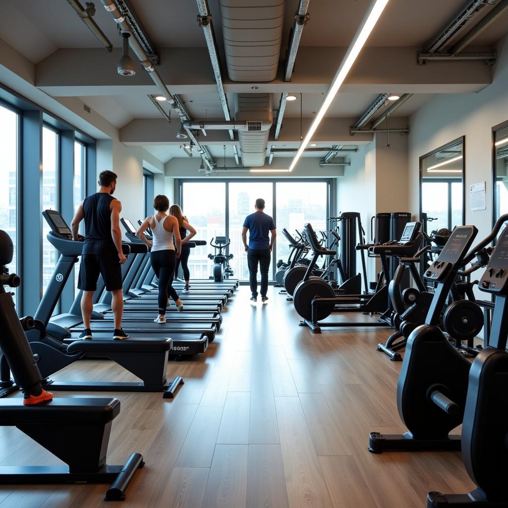 Phòng tập gym hiện đại tại CLB Gym Quang Trung