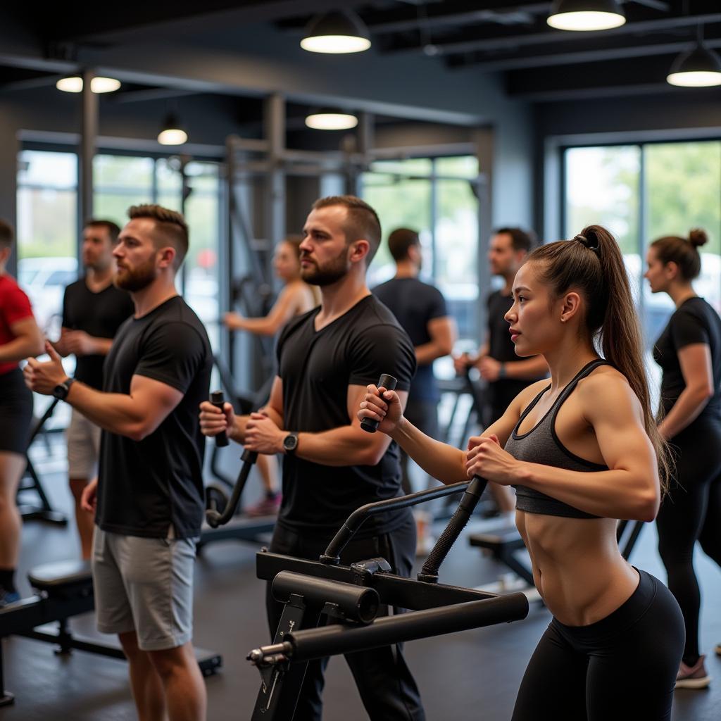 Khu vực tập gym tại CLB Gym Tiến Phương