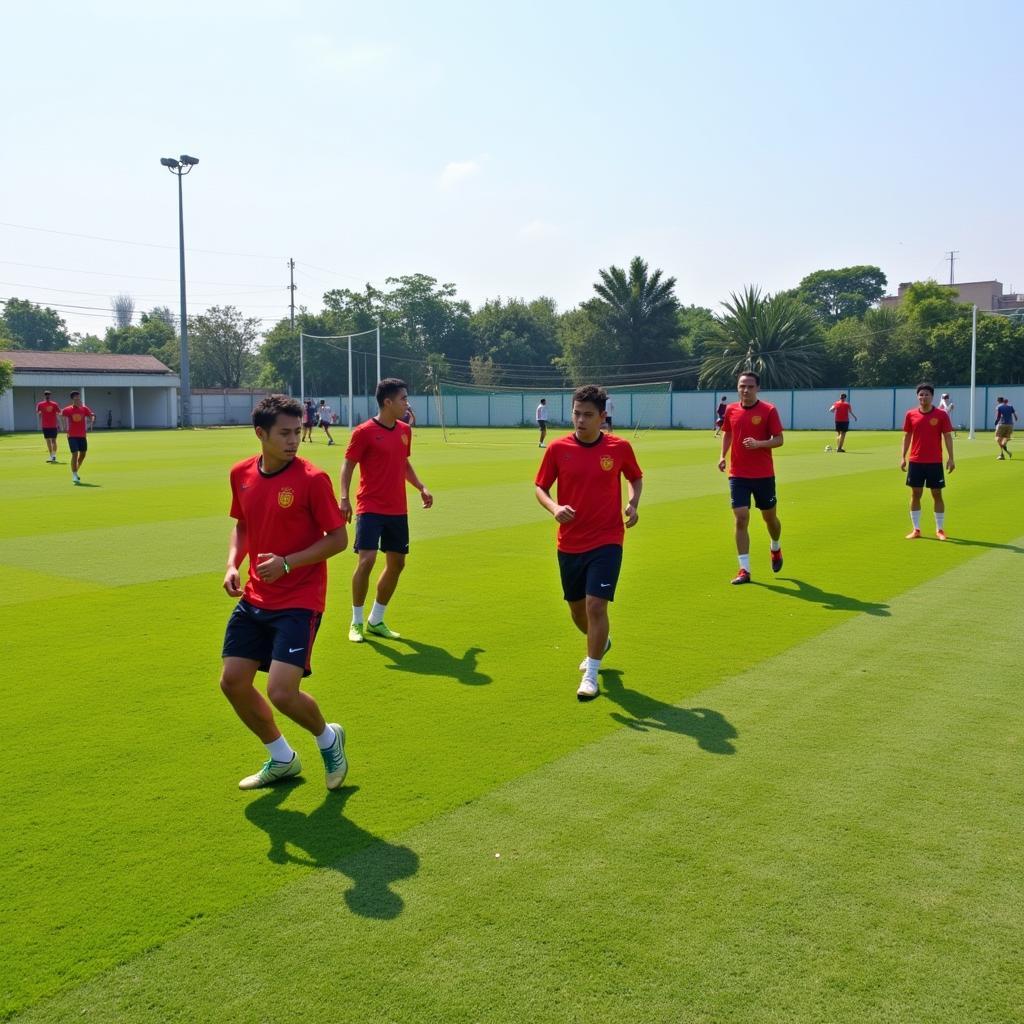 CLB Hà Nội tập luyện AFC Cup 2017