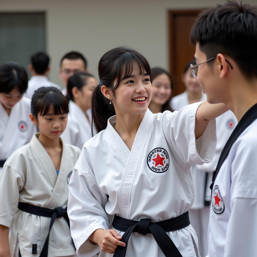 Buổi tập luyện tại CLB Karatedo Nhà Thi Đấu Tân Bình