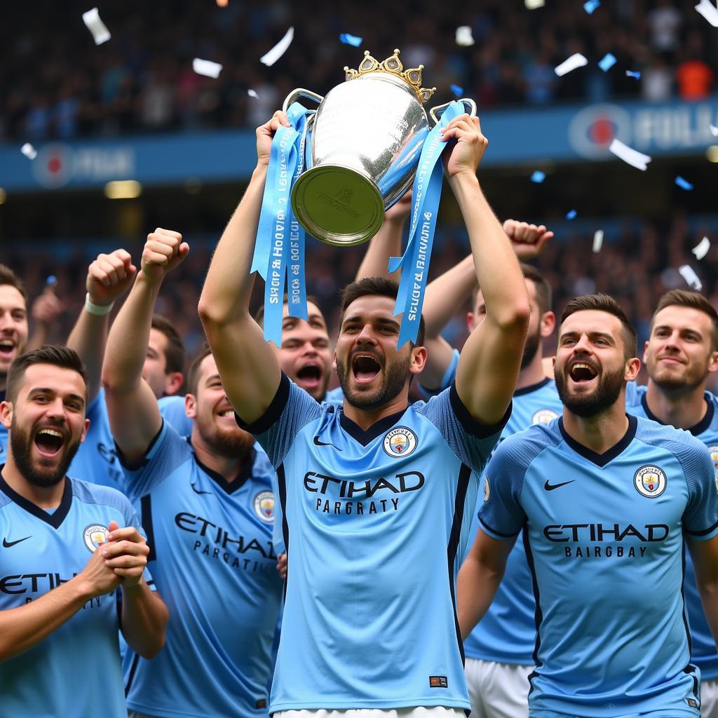 CLB Man City ăn mừng chức vô địch Ngoại hạng Anh