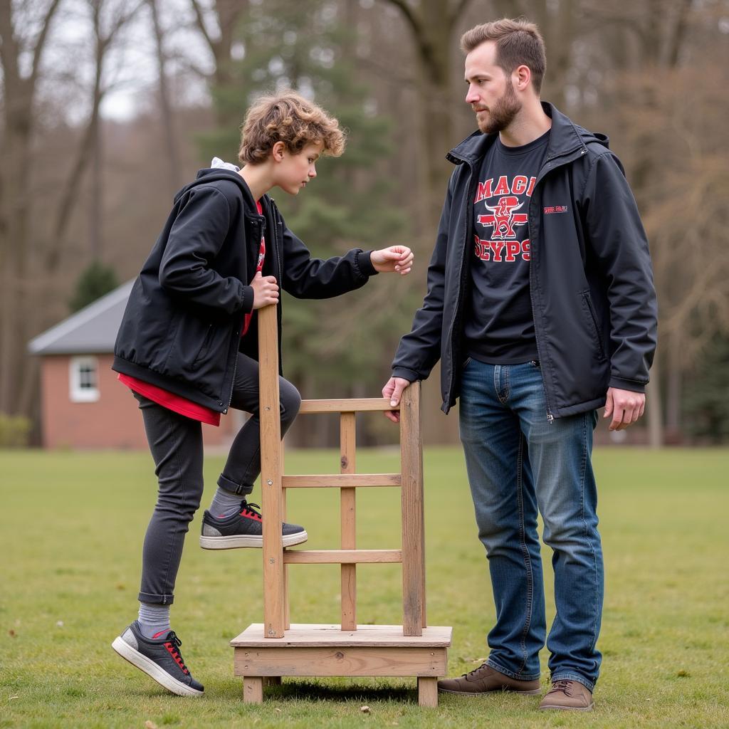 Huấn luyện viên hướng dẫn học viên tại CLB Nhà Thi Đấu Nguyễn Tri Phương Parkour