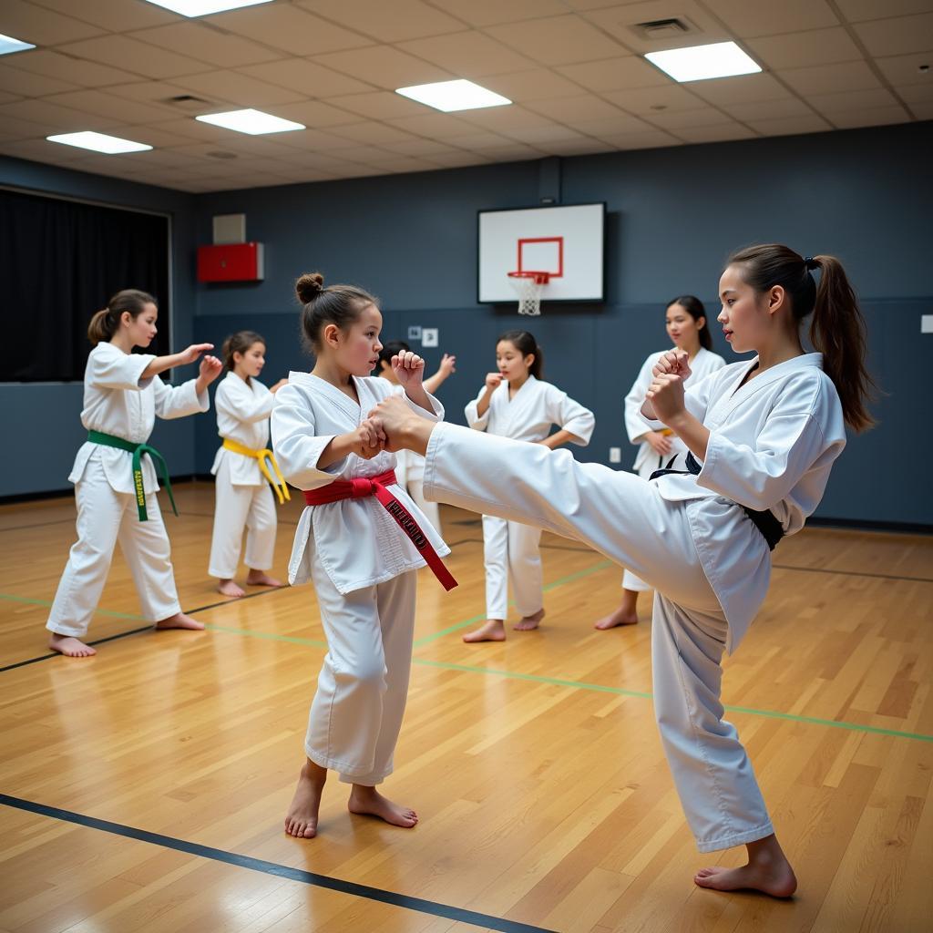 CLB Taekwondo Đại học Nha Trang tập luyện