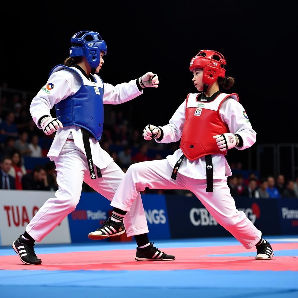 Vận động viên Taekwondo thi đấu