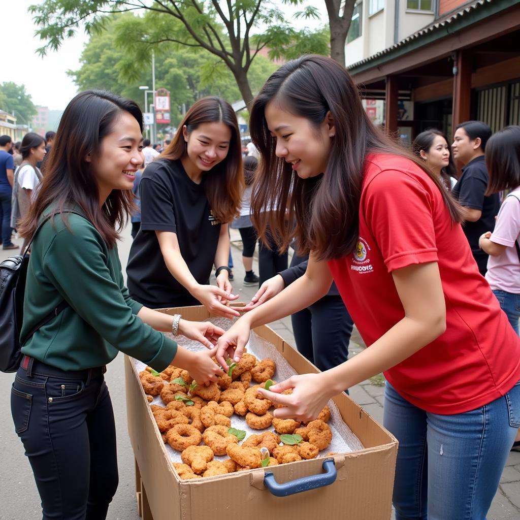 Thành viên CLB Thơ Hải Phòng tham gia hoạt động thiện nguyện