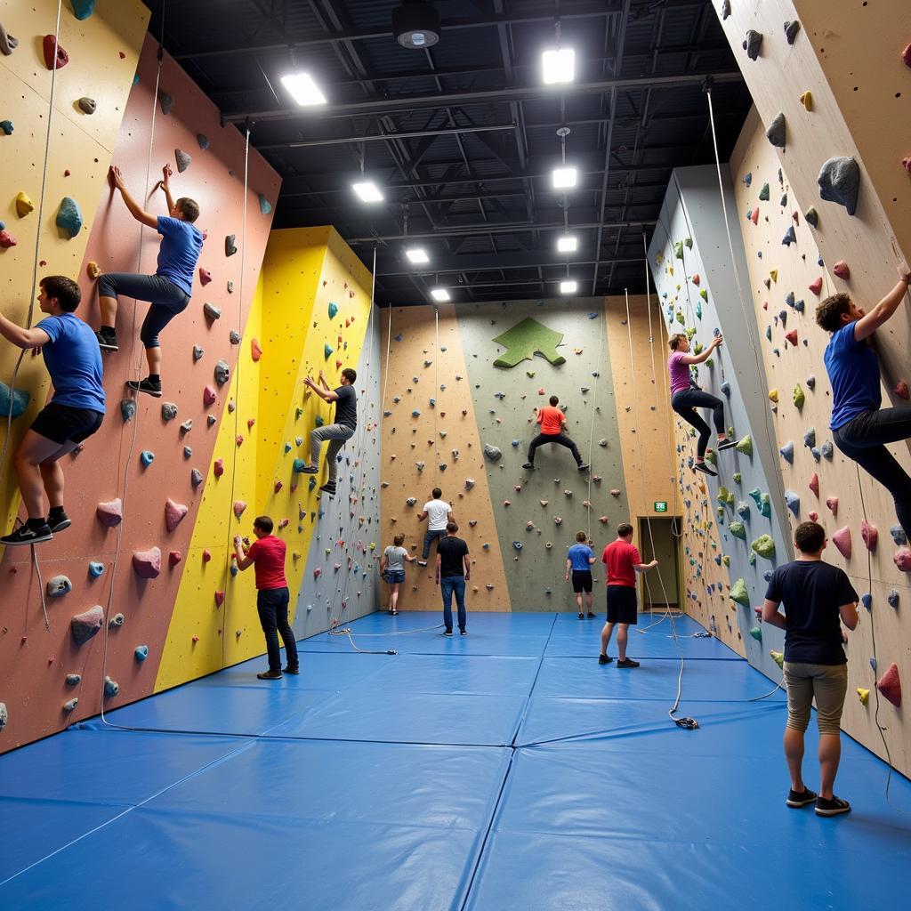 Vách leo núi trong nhà tại CLB X Rock Climbing