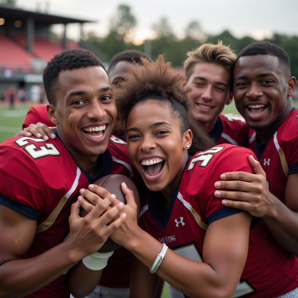 Football Team Celebrating Victory