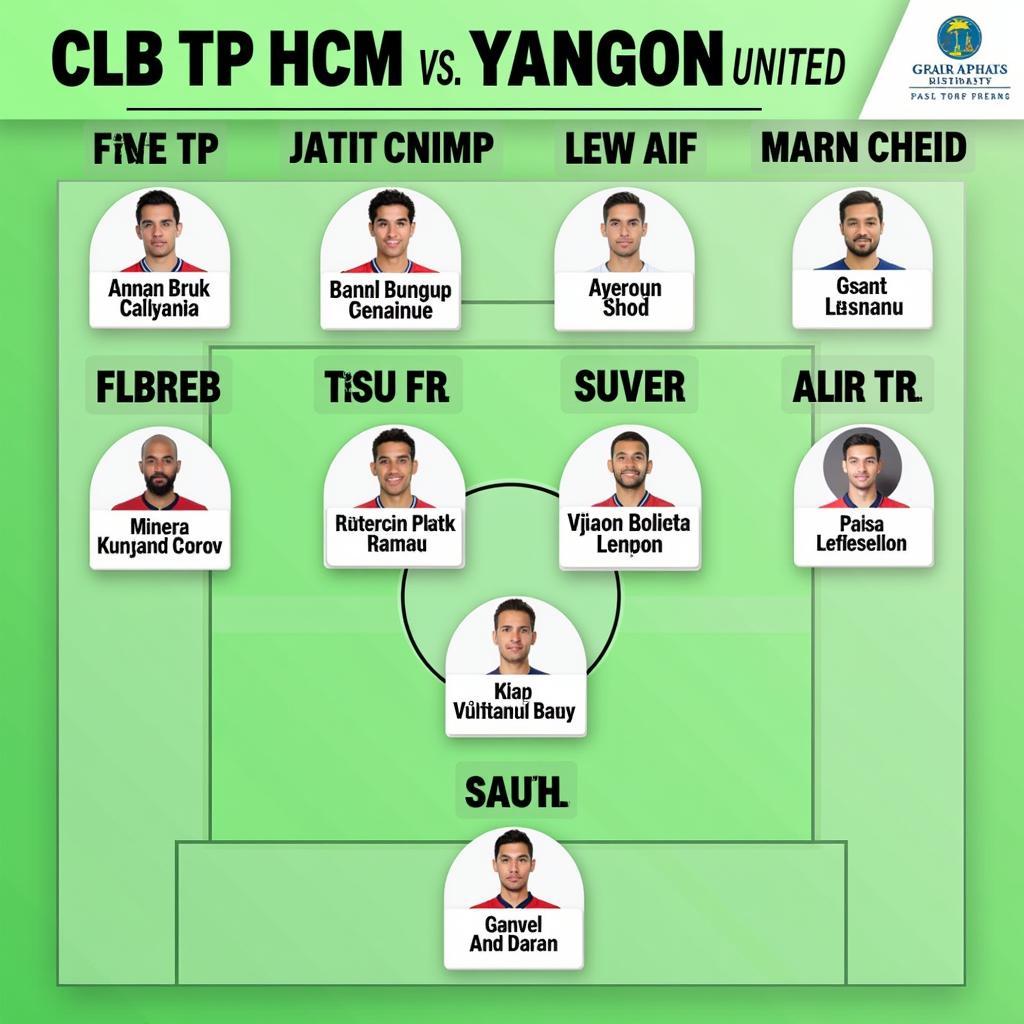 Đội hình ra sân của CLB TP HCM và Yangon United