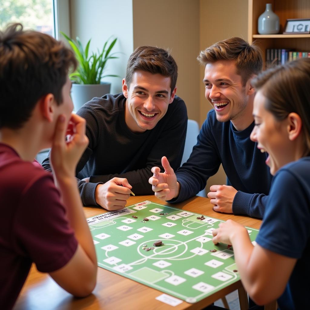 Club members learning English through interactive games