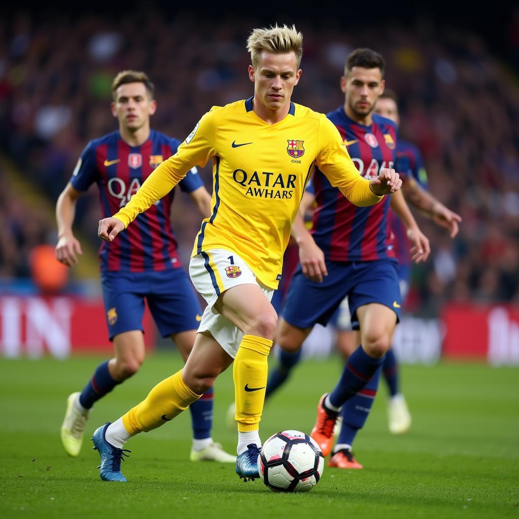 Frenkie de Jong điều khiển thế trận