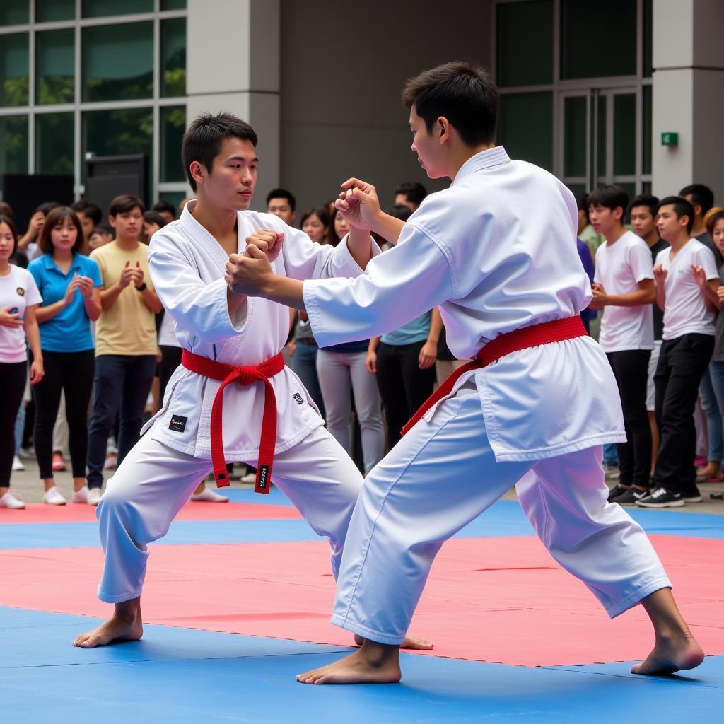 Giải đấu Karatedo sôi nổi tại Trường Xuân