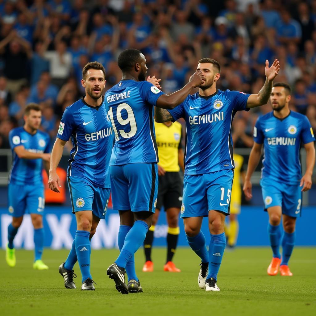 Gremio players celebrating