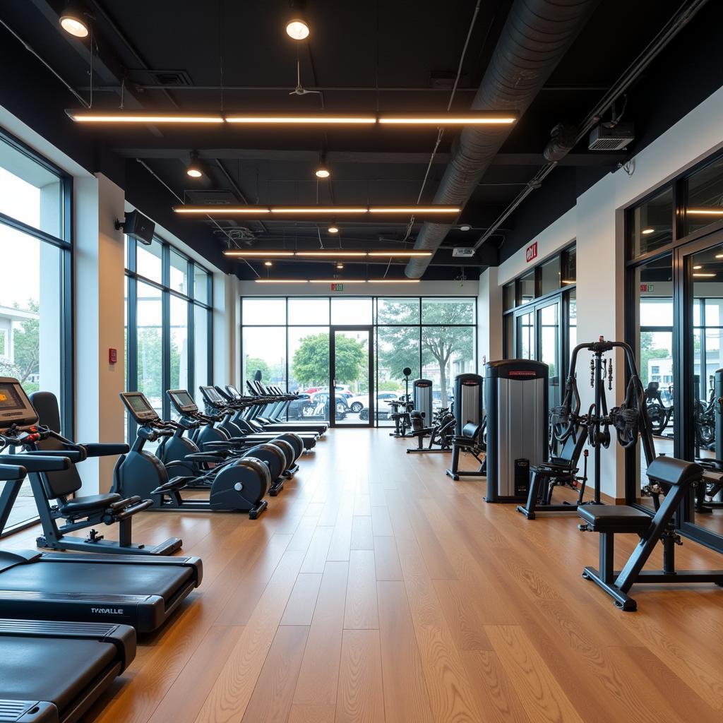 Gym equipment at CLB Thể Hình Hòa