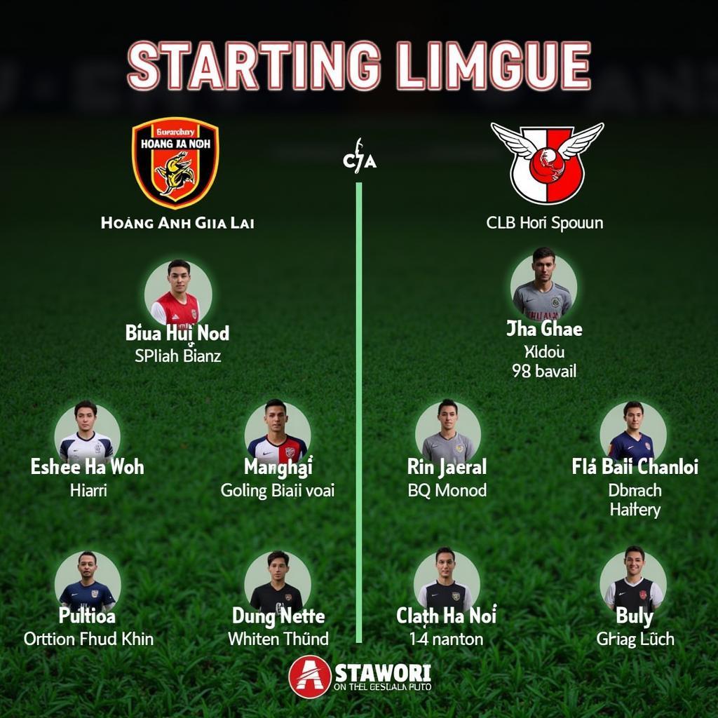 Hoang Anh Gia Lai vs CLB Ha Noi - Starting Lineup