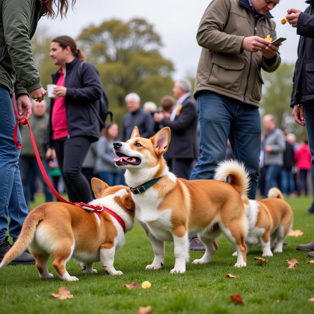 Hình ảnh hoạt động giao lưu, vui chơi của các chú chó Corgi trong CLB Coc