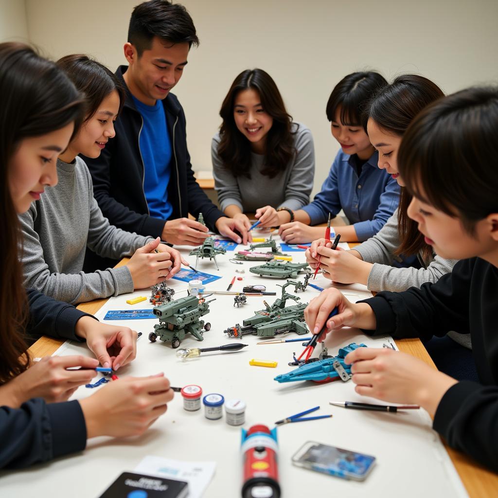 Thành viên CLB Gundam đang tham gia workshop