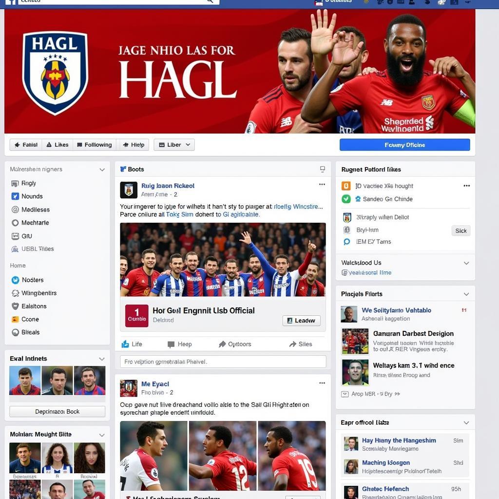 Hoạt động của CLB HAGL trên Facebook