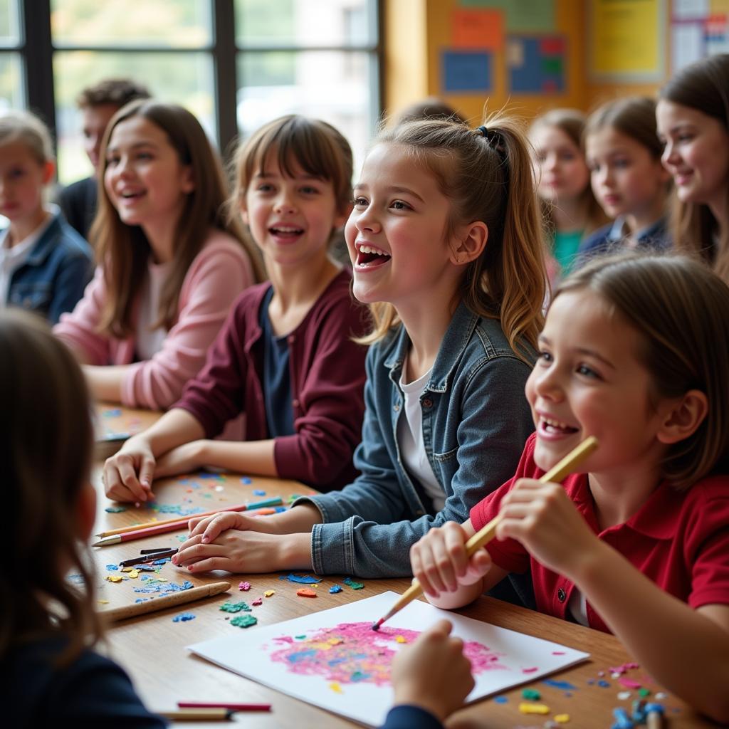 Students Participating in School Arts Club Activities