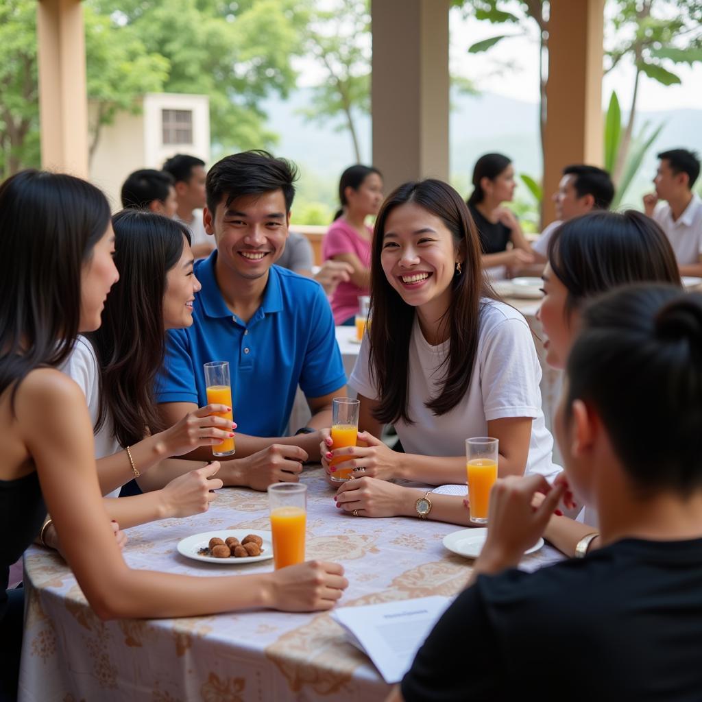 Hội viên CLB Dường Sinh Trường Sinh Học Yên Bái giao lưu sau buổi tập