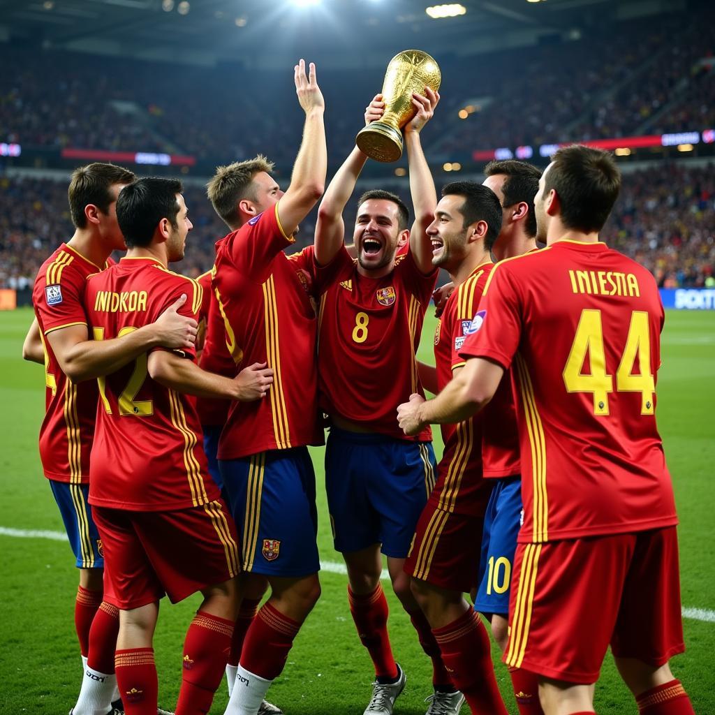 Iniesta ăn mừng chức vô địch World Cup 2010