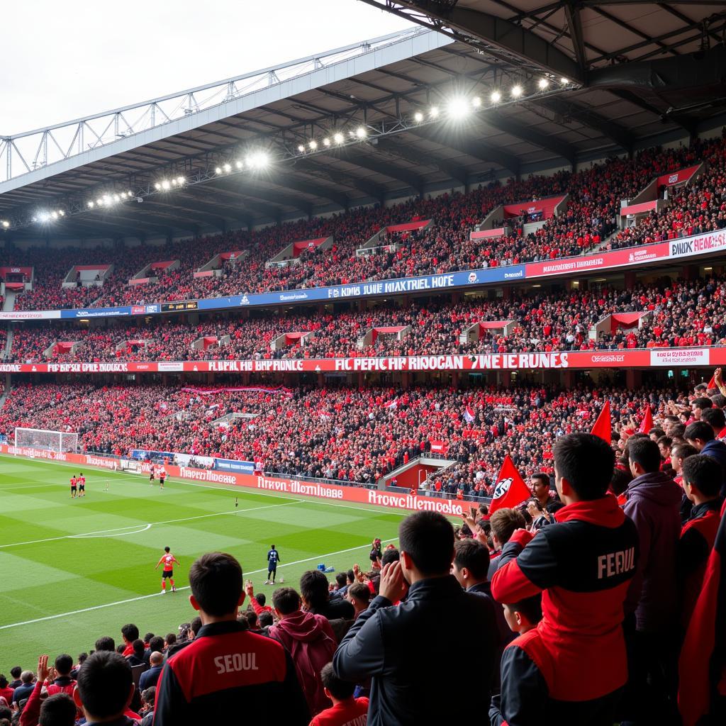 Cổ động viên cuồng nhiệt cổ vũ cho FC Seoul