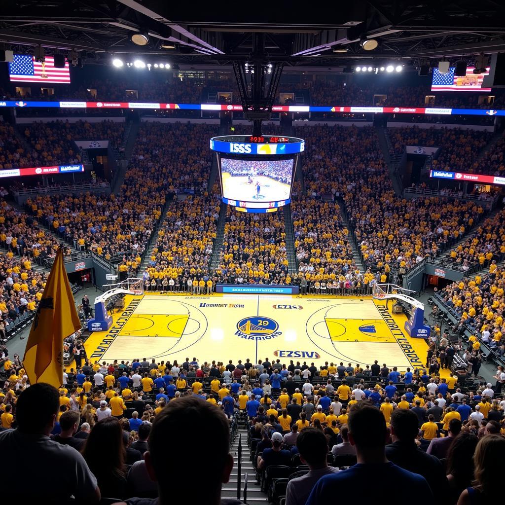 Cổ động viên cuồng nhiệt cổ vũ cho Golden State Warriors