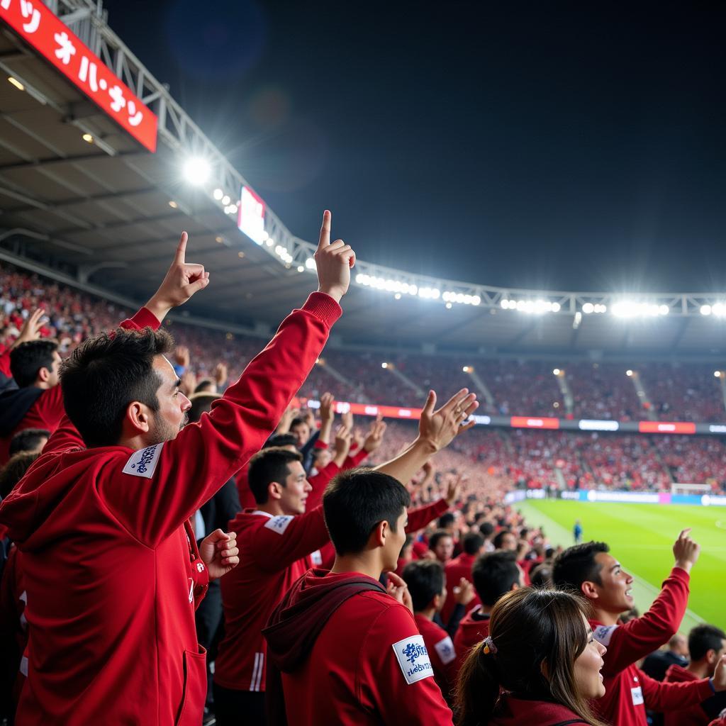 Cổ động viên Kashima Antlers cuồng nhiệt trên khán đài