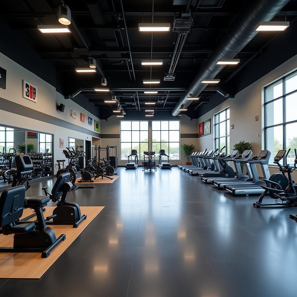 Không gian tập luyện tại CLB Gym T&V