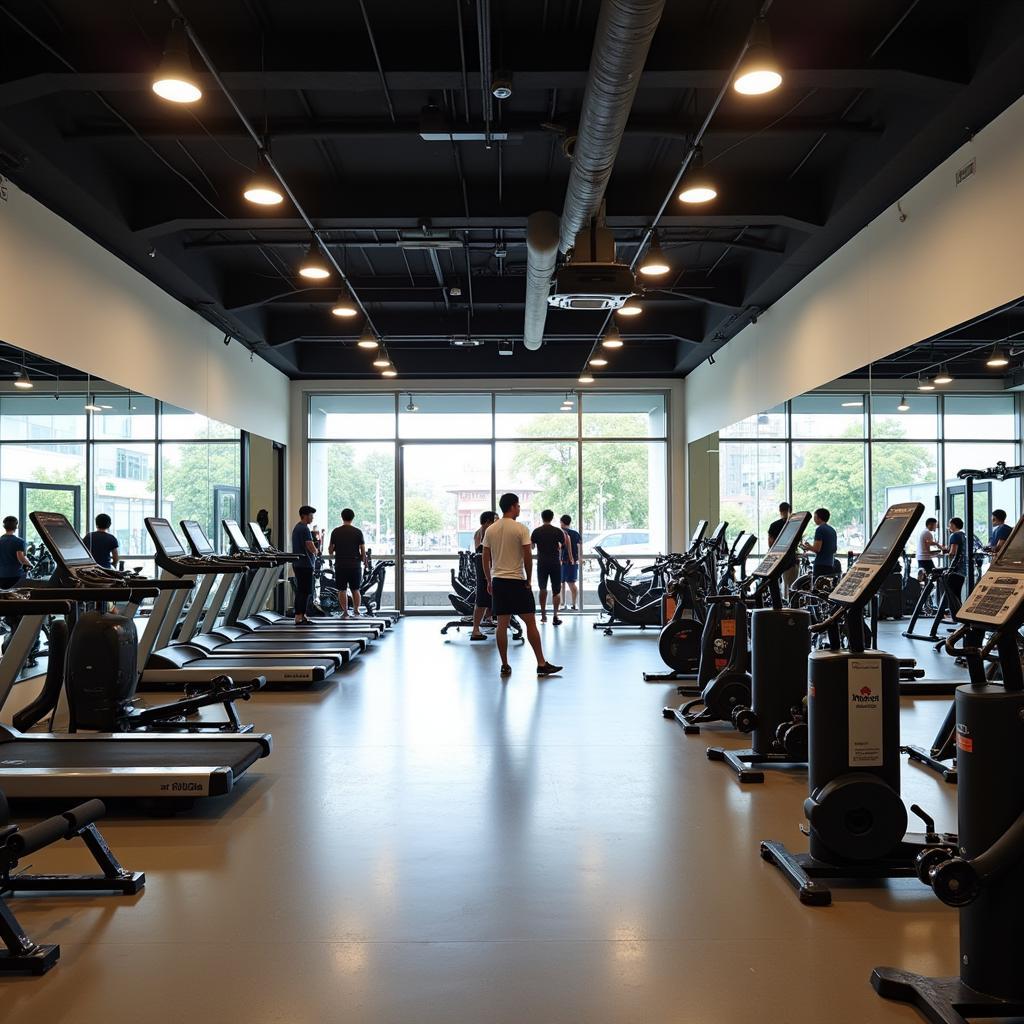 Không gian tập luyện hiện đại tại CLB Sunshine Fitness Linh Đông