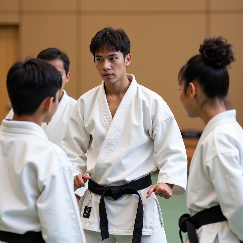 Các thành viên CLB Aikido RMIT Hà Nội đang luyện tập