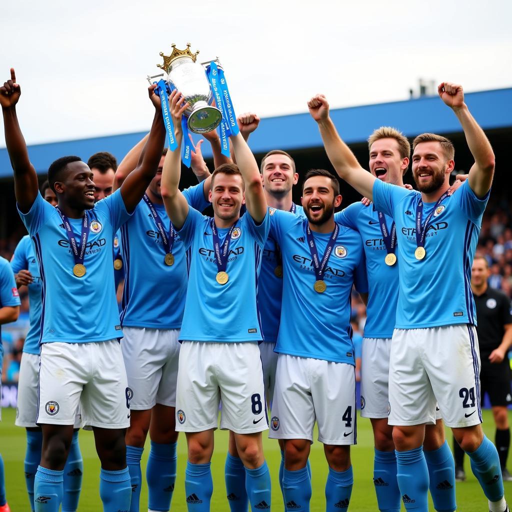 Man City nâng cao chức vô địch Premier League