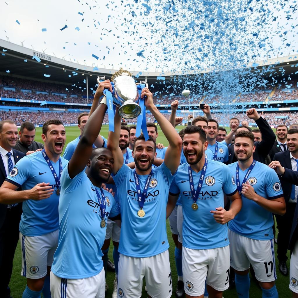 Man City ăn mừng chức vô địch Premier League