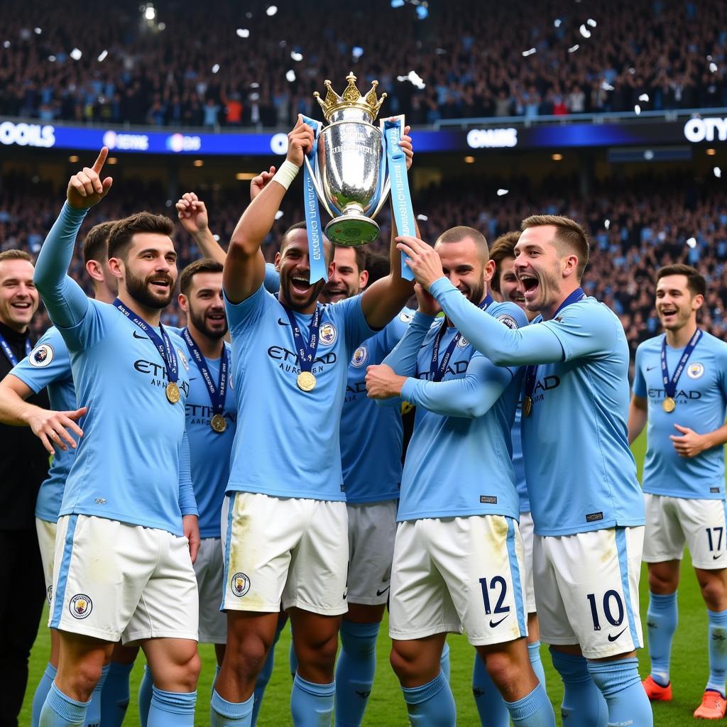 Hình ảnh Man City vô địch Ngoại Hạng Anh