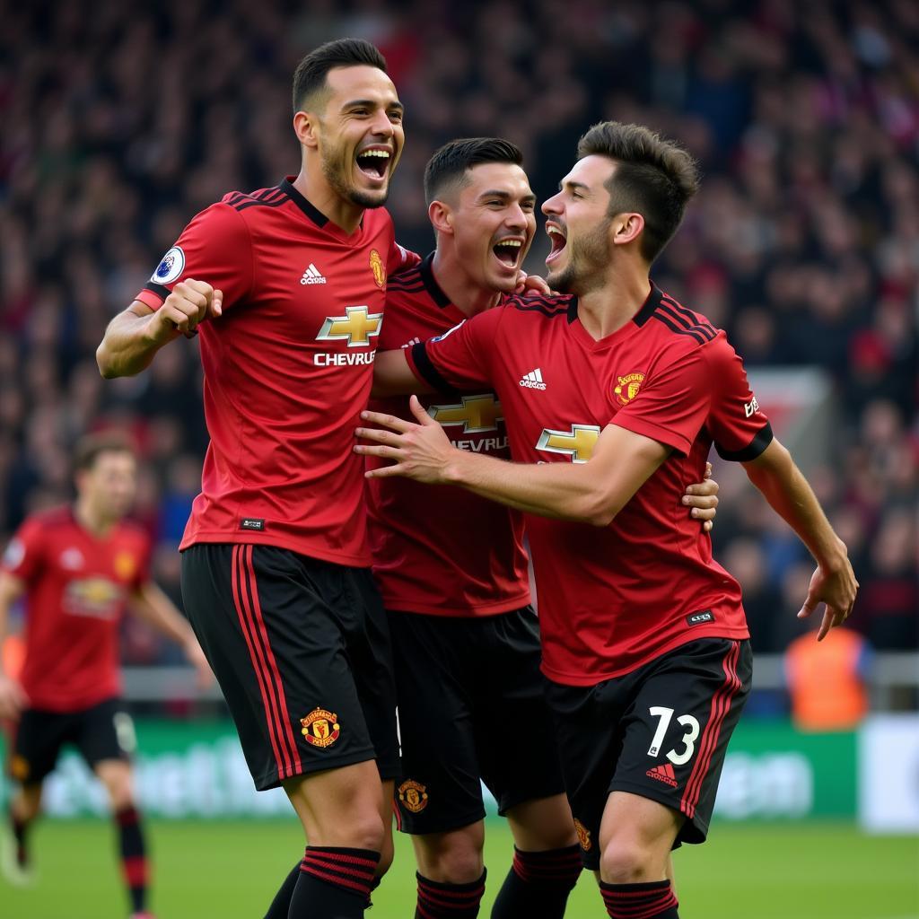 Manchester United Ăn Mừng Chiến Thắng ở Premier League