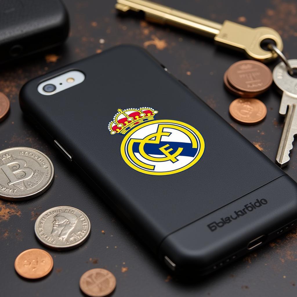 Miếng dán lưng Blackberry Classic logo CLB Real Madrid chống xước