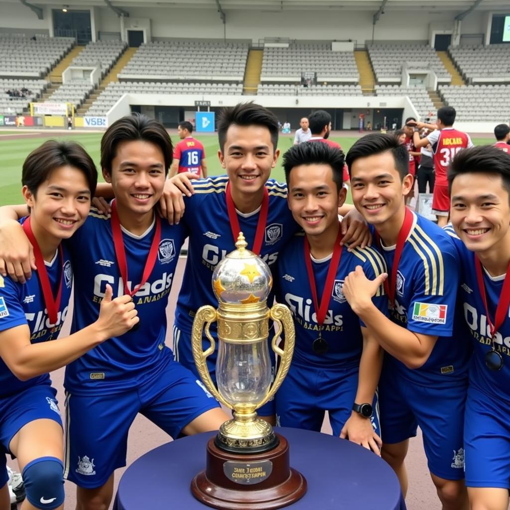 Nagoya Oceans celebrating their victory